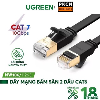 Cáp mạng 2 đầu đúc cat7 utp patch cords dạng dẹt ugreen nw106 pkcnh