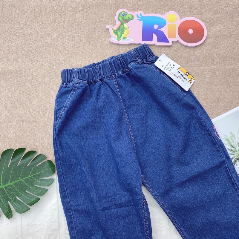 SP001672 Quần bé gái, Quần giả jeans ống suông, ngố jean giấy mềm trẻ em, jean giấy bé gái thoải mái vận động SP001671