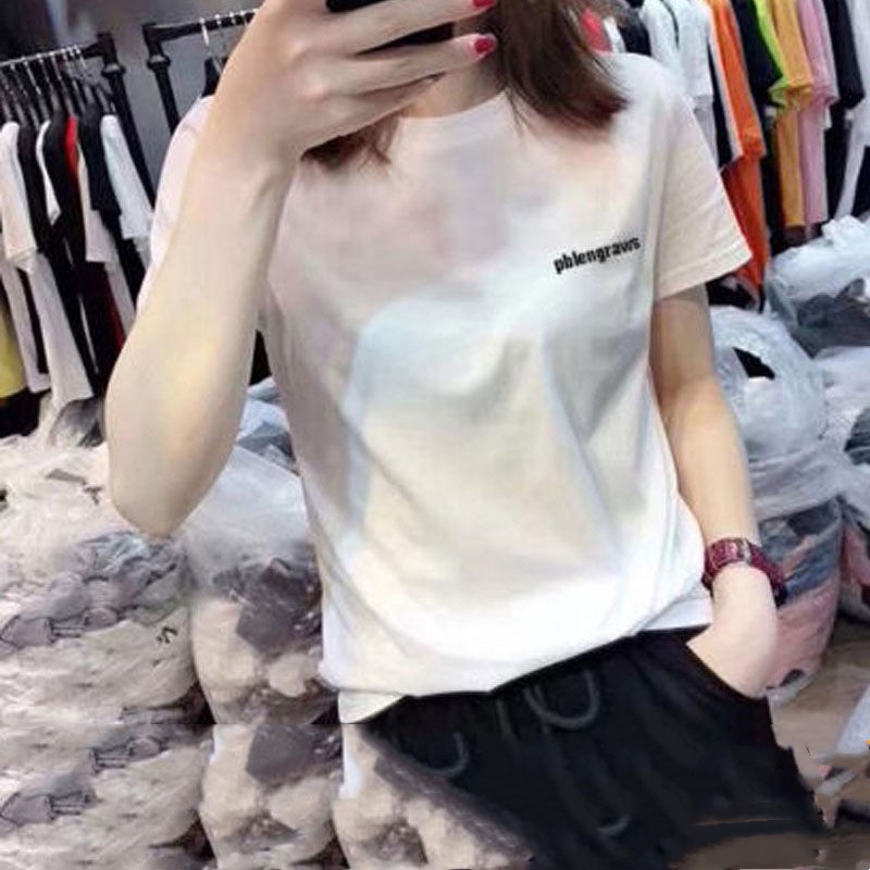 100% cotton cartoon bear white half sleeve short sleeve printed T-shirt women's new summer 2021 loose top