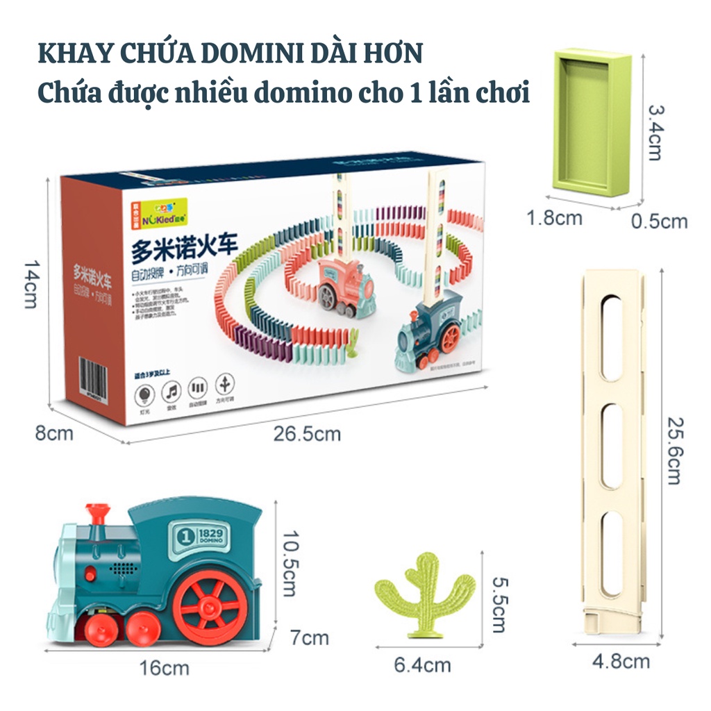 Xe Domino, Đồ Chơi Tàu Lửa Domino xếp tự động, Có Âm Thanh, Điều chỉnh hướng dễ dàng - Mô Mô Home