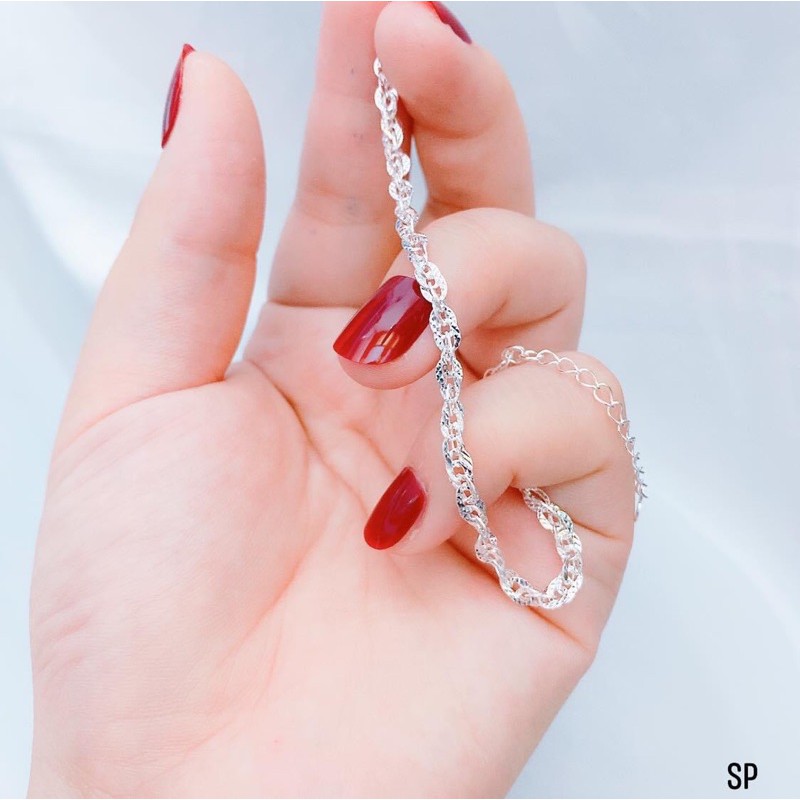 Lắc tay bạc nữ / Lắc tay xoắn bibi silver/ Ảnh thật, hàng có sẵn