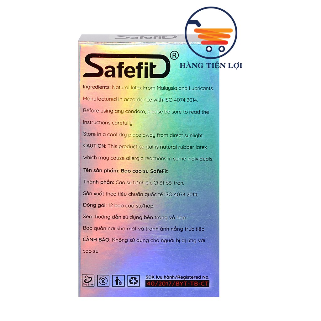 [ MUA 1 TẶNG 1 ] Bao cao su CỰC SIÊU MỎNG Safefit 0.029mm - 12 chiếc