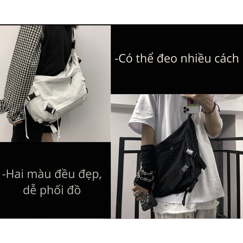 Túi Đeo Chéo Canvas Cỡ Lớn Ulzzang Thời Trang Hàn Quốc Học Sinh Sinh Viên Đi Học , Đi Chơi