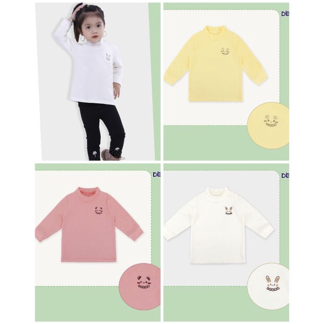 Áo giữ nhiệt cổ 3phân bé gái Dokma 9-36M