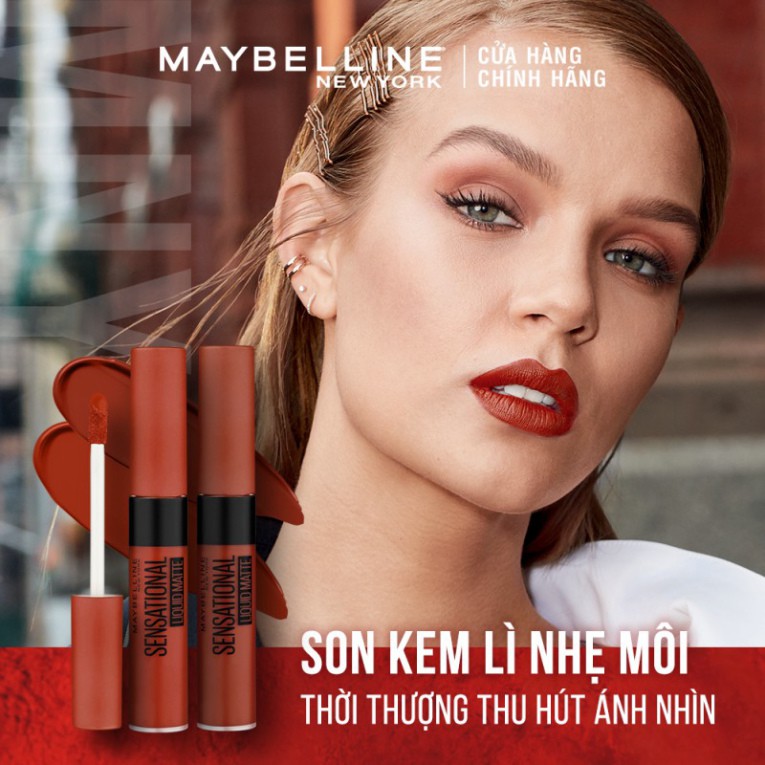 Son Kem Lì Nhẹ Môi Tông Đỏ Maybelline New York Sensational Liquid Matte Lipstick 7ml Hàng Chính Hãng