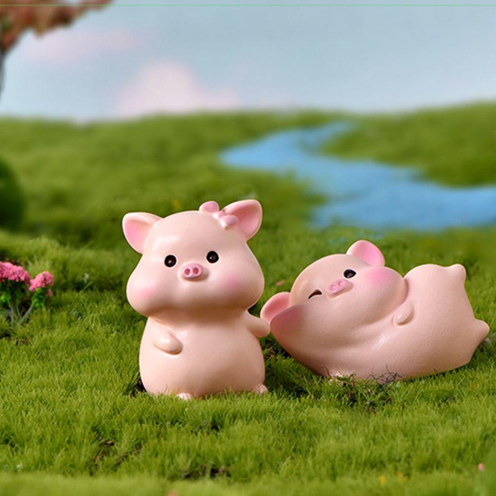 Mô Hình Chú Heo Hồng Mini Bằng Resin Dễ Thương Dùng Trang Trí Bánh Kem DIY