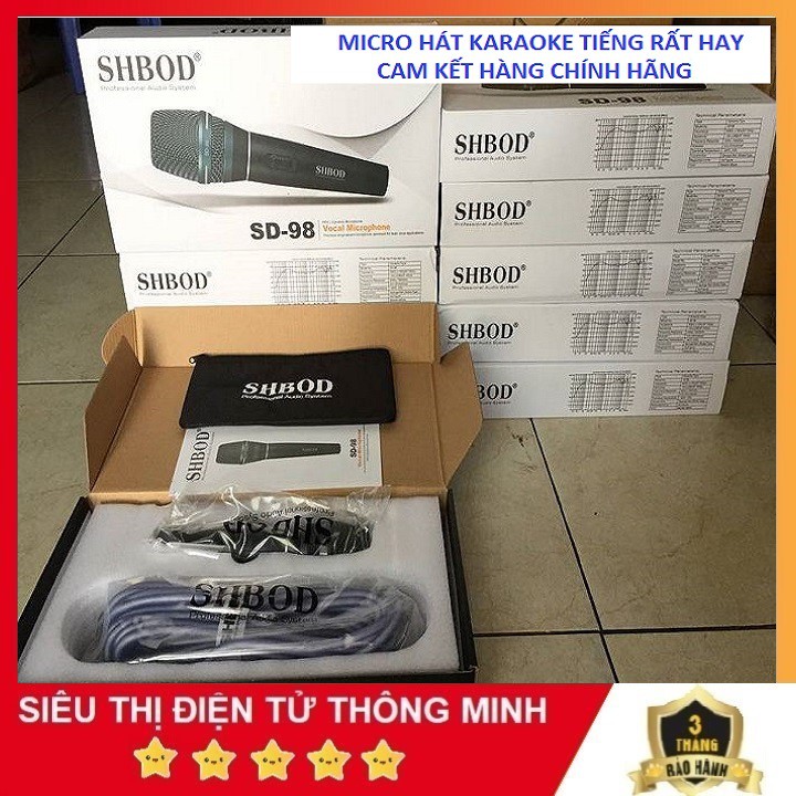 Micro Có Dây Hát Karaoke Chuyên Nghiệp Cam Kết Hàng Chính Hãng SHBOD SD-98 Hát Cực Hay