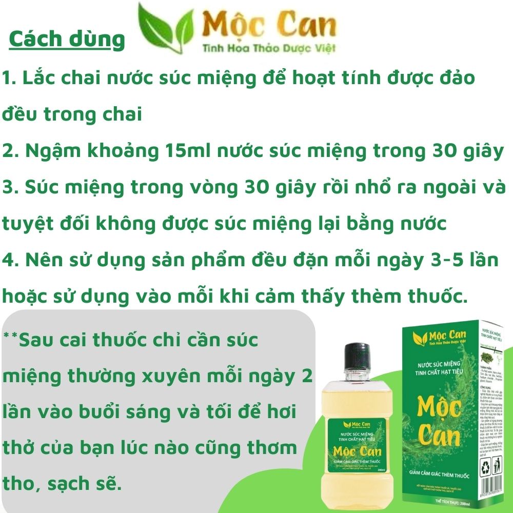 Cai thuốc lá thuốc lào vĩnh viễn mộc can nước súc miệng cai thuốc lá giúp - ảnh sản phẩm 4