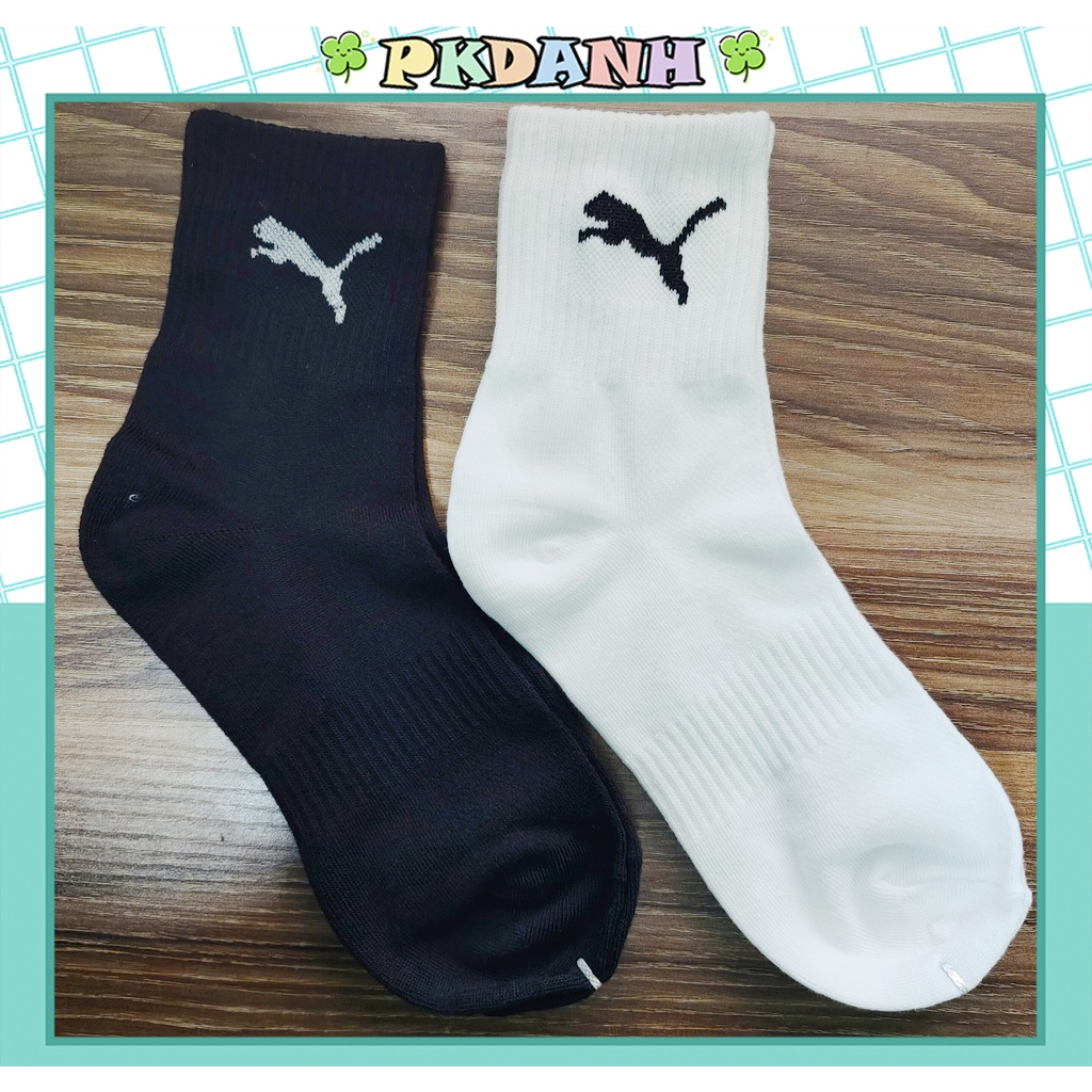 Tất Vớ Puma Dệt Kim Thể Thao Nam Nữ Cổ Ngắn