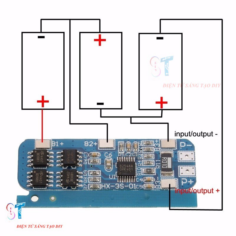 Mạch Sạc Và Bảo Vệ Pin 12V 3S 10A CHO PIN 18650