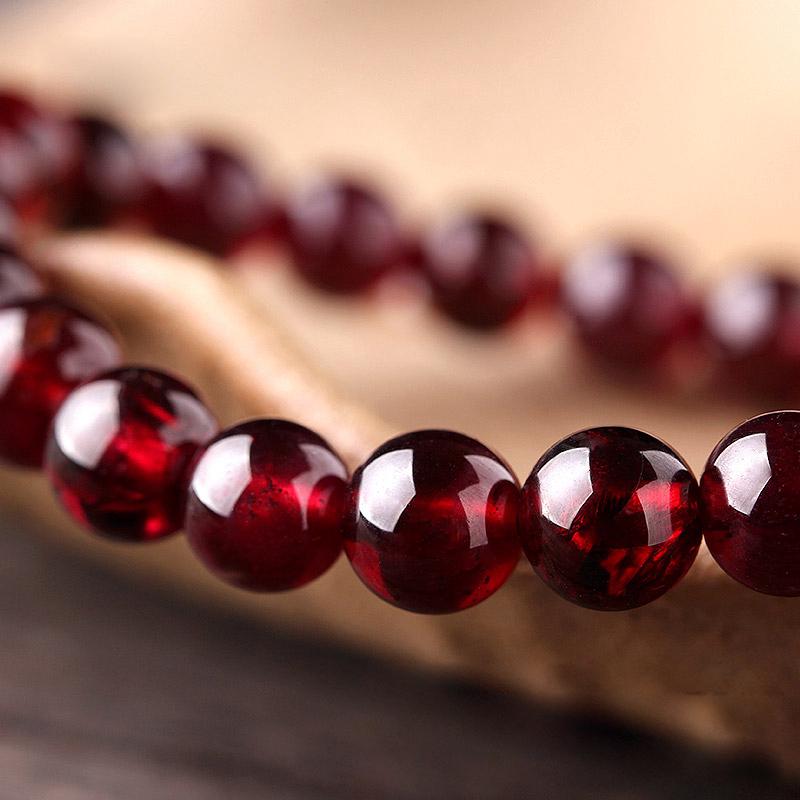 Vòng đeo tay chuỗi hạt đá đỏ thật 6mm
