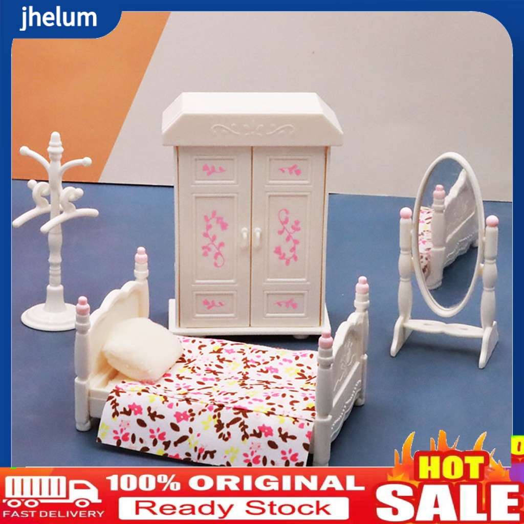 Bộ Gương Giường Ngủ Mini Chống Ẩm Chống Ăn Mòn Trang Trí Nội Thất Nhà Búp Bê Dành Cho Bé