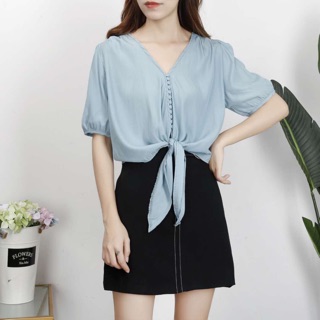 Áo croptop buộc nơ