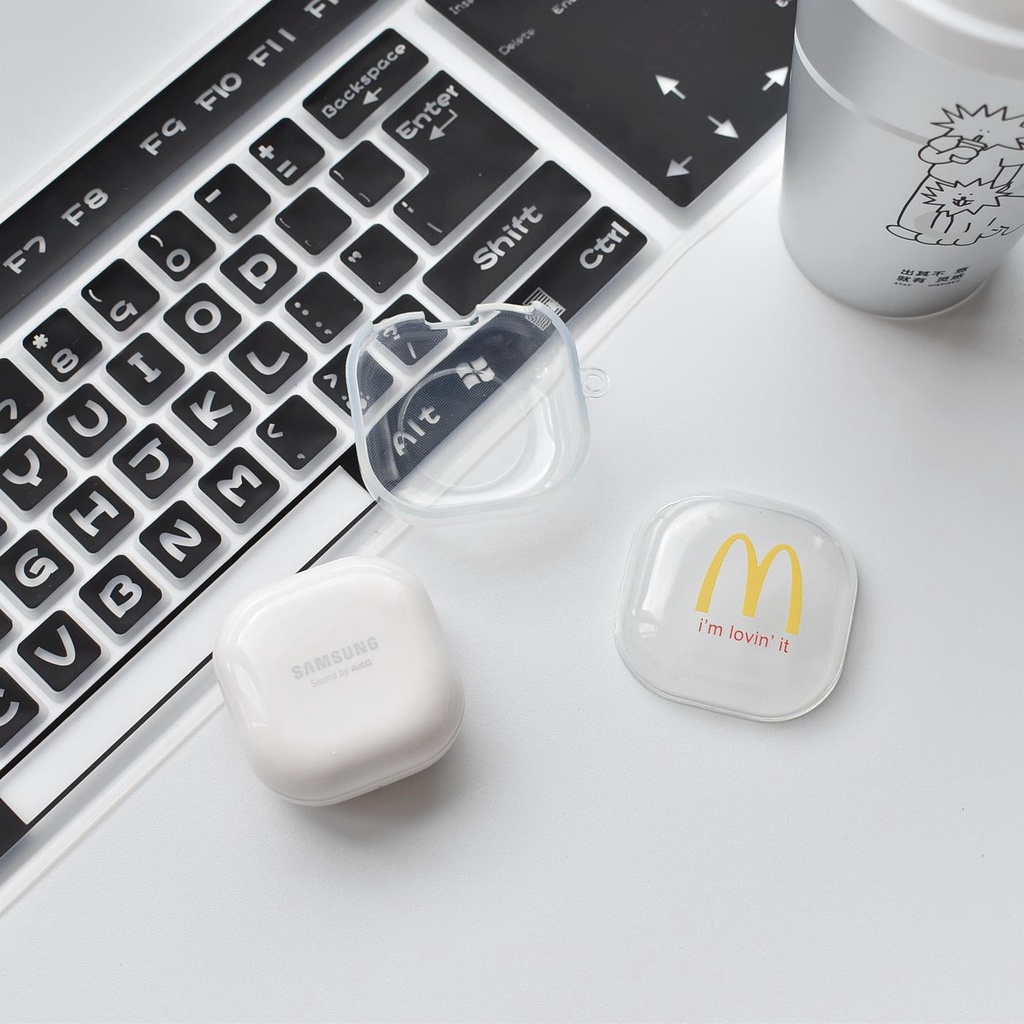 Vỏ Bảo Vệ Hộp Sạc Tai Nghe Bluetooth Không Dây Galaxy Buds Live / Buds 2 / Buds Pro / Buds 2 Pro Bằng Silicon Mềm Trong Suốt Hình Khoai Tây Chiên McDonald 's