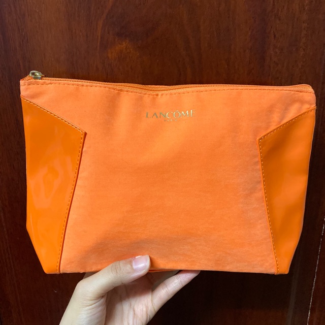 Túi đựng mỹ phẩm Lancome hình chữ nhật màu cam