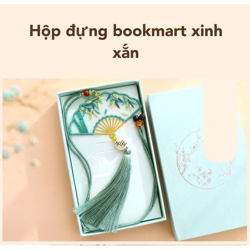 Hộp giấy đựng quà tặng mini bookmark tự thêu handmade nguyên liệu hộp giấy trang trí lenmad