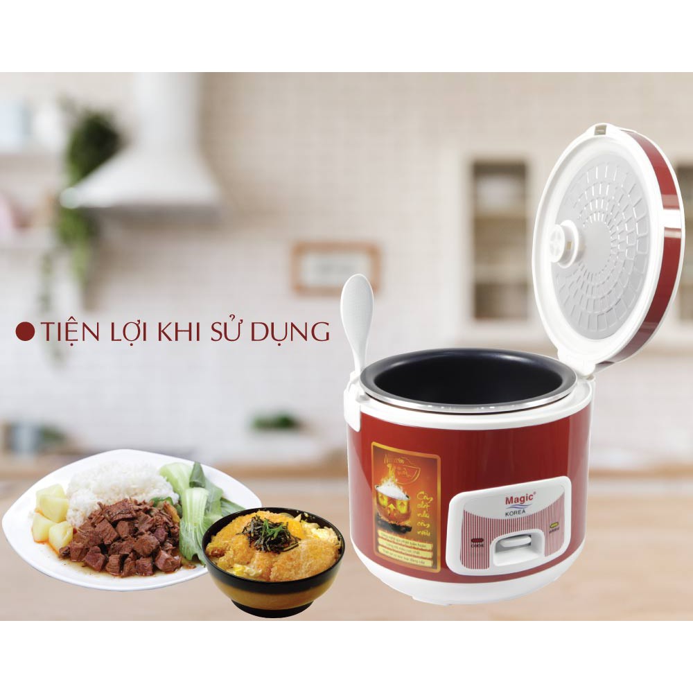 Nồi cơm điện lòng niêu Magic Korea A87 | Dung Tích 2L | Công Suất 700W | Tặng Chảo Chống Dính - Ngon Như Nồi Niêu Đất