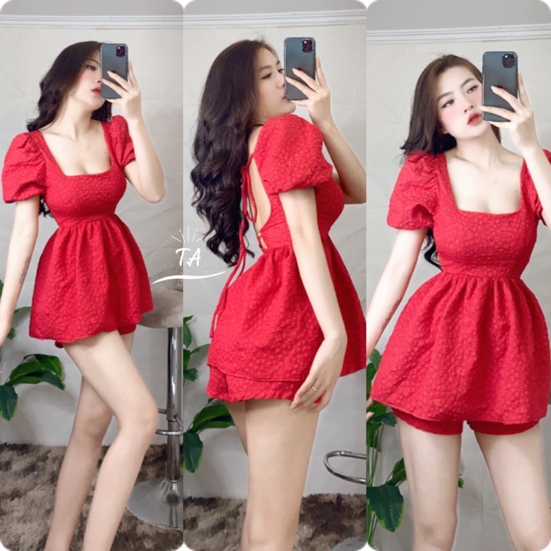 Set áo xốp pelum đan lưng + quần đùi