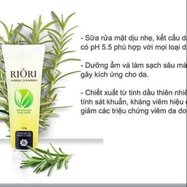 Sữa rửa mặt thảo dược Riori