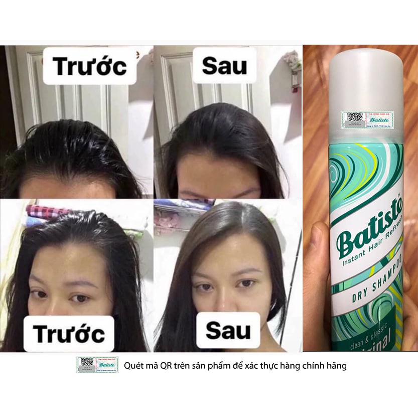 Dầu Gội Khô Hương Cổ Điển Batiste Dry Shampoo Clean & Classic Original 200ml | BigBuy360 - bigbuy360.vn