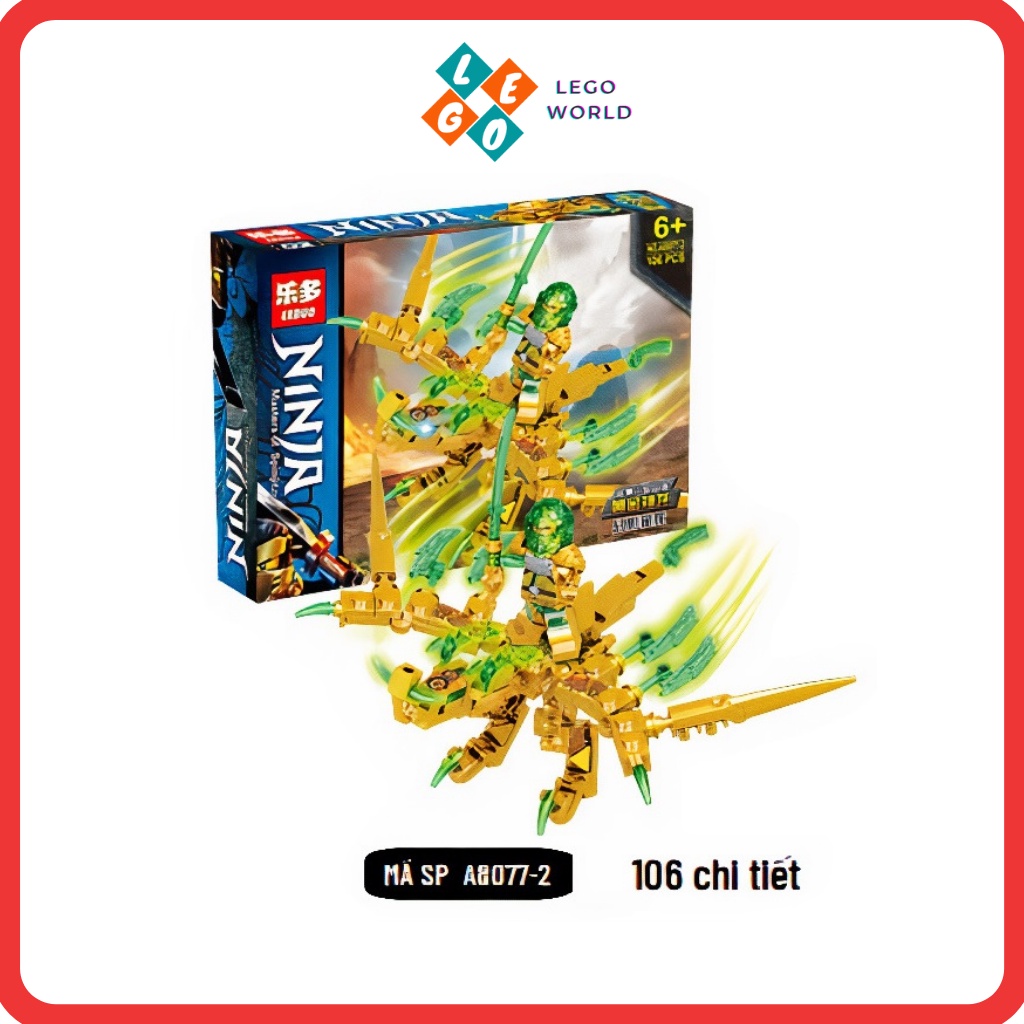 Lego Ninjago mô hình đồ chơi lắp ghép thông minh Ninja Dragon Gold A8077