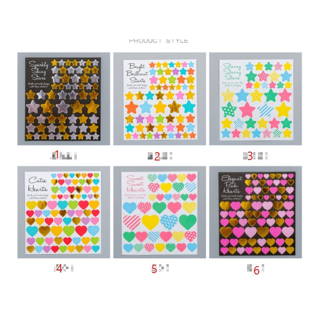 STICKER HÌNH SAO, TIM DỄ THƯƠNG