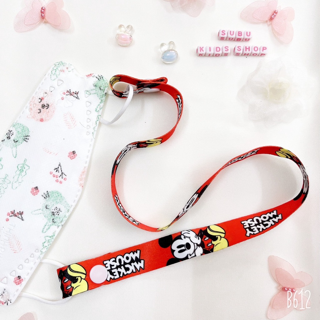 Dây đeo khẩu trang Hàn Quốc chống thất lạc cho bé họa tiết hoạt hình siêu Cute