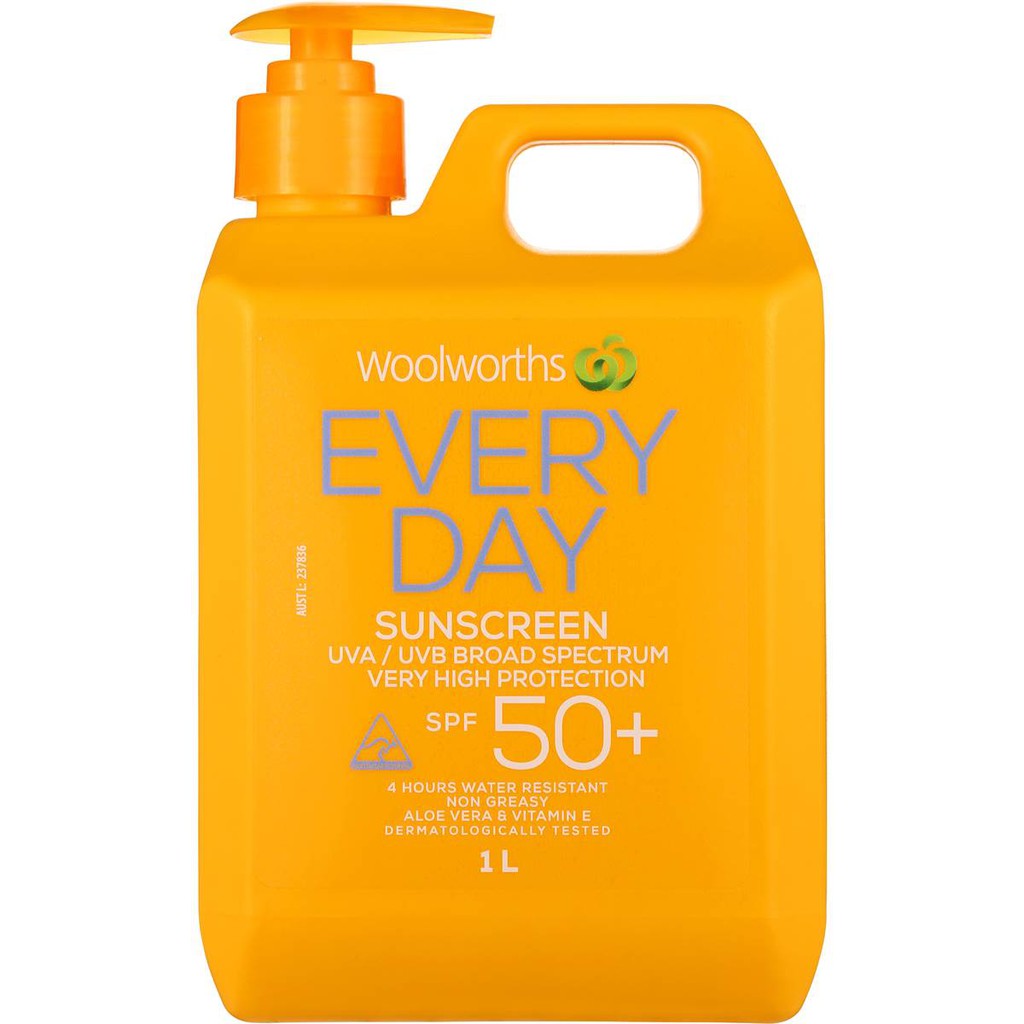 Kem chống nắng Woolworths Everyday SPF 50+ 1 lít