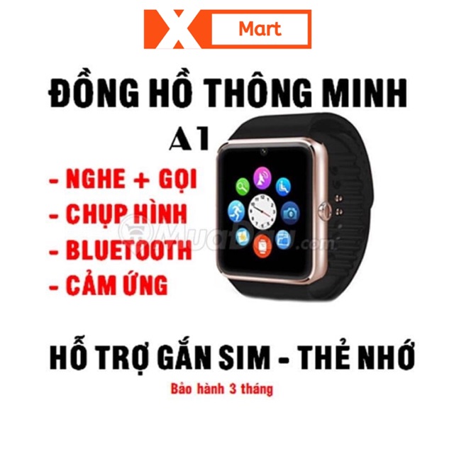 Đồng hồ thông minh Smart Watch A1 gắn được sim đàm thoại - Đồng hồ đeo tay cho bé giá rẻ