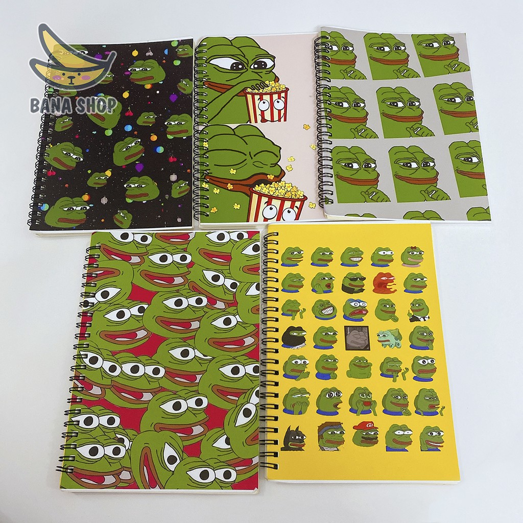 Sổ lò xo size A5 100 trang ếch xanh Pepe the frog siêu bựa vozer