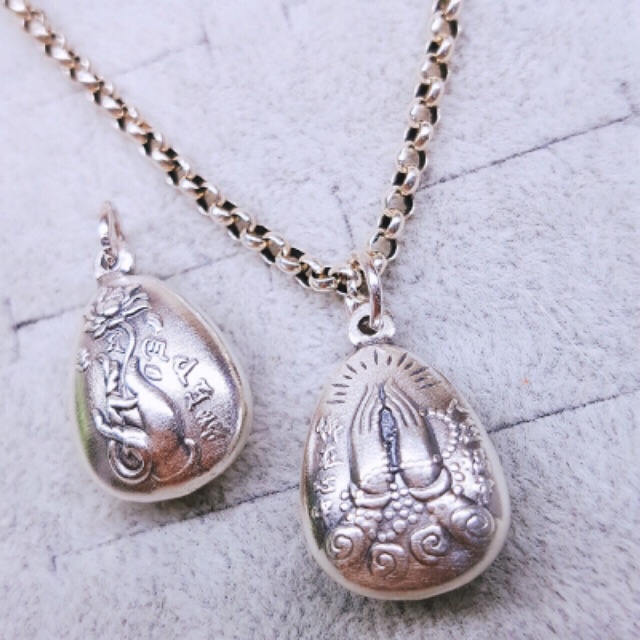 SỈ SIÊU RẺ  Mặt dây chuyền bạc giọt nước chạm tay Phật, hàng đẹp - Bạc chuẩn loại 1, PH844