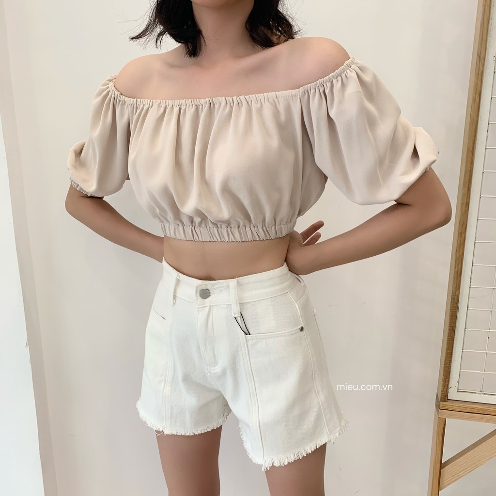 [ Miều ] Áo kiểu bẹt vai Hayla top