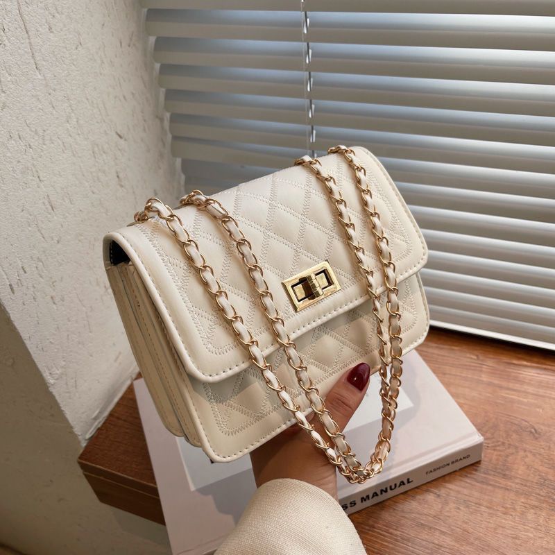 Túi Đeo Chéo Nhỏ Hình Vuông Thêu Họa Tiết Kim Cương Thời Trang Cho Nữ