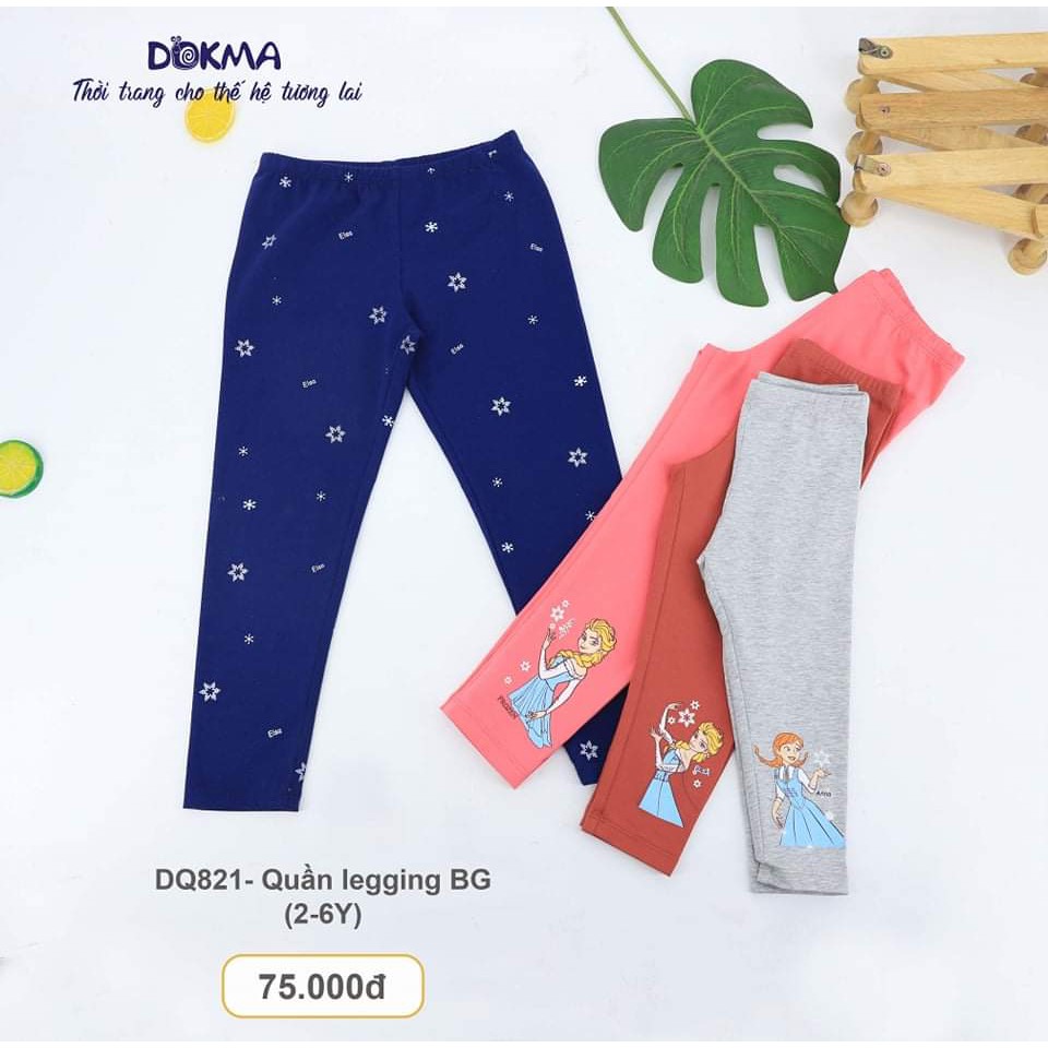 (2,3,5,6 tuổi) Quần dài legging bé gái Dokma, chất cotton Mỹ mềm mát (KQ2-DQ821)