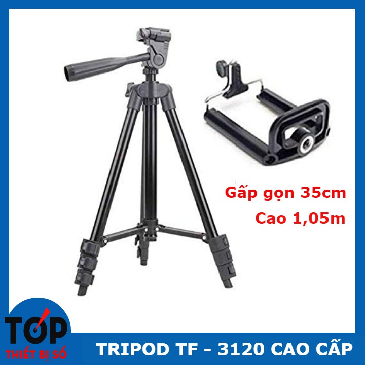 [Mã ELFLASH5 giảm 20K đơn 50K] Gậy 3 chân Tripod TF 3120 + giá đỡ điện thoại