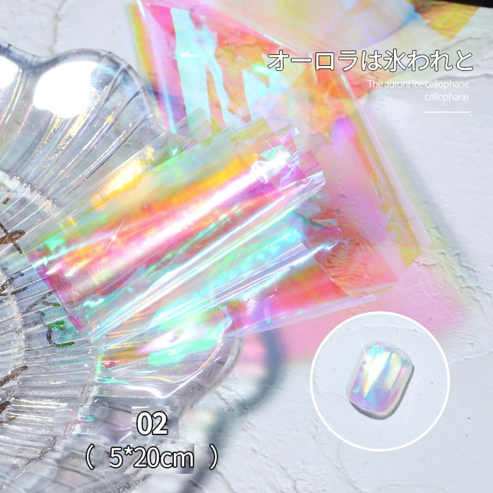 [Hàng mới về] Miếng dán móng tay thủy tinh nhiều màu sáng bóng thời trang