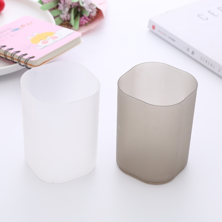 Ống đựng bút để bàn trong suốt cute chất liệu nhựa acrylic nhám tiện dụng, hộp đựng bút để bàn học sinh