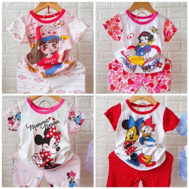 ❌Sale Sốc❌Combo 3 Bộ Cotton Cộc Tay Hoạt Hình Cho Bé Trai/Gái