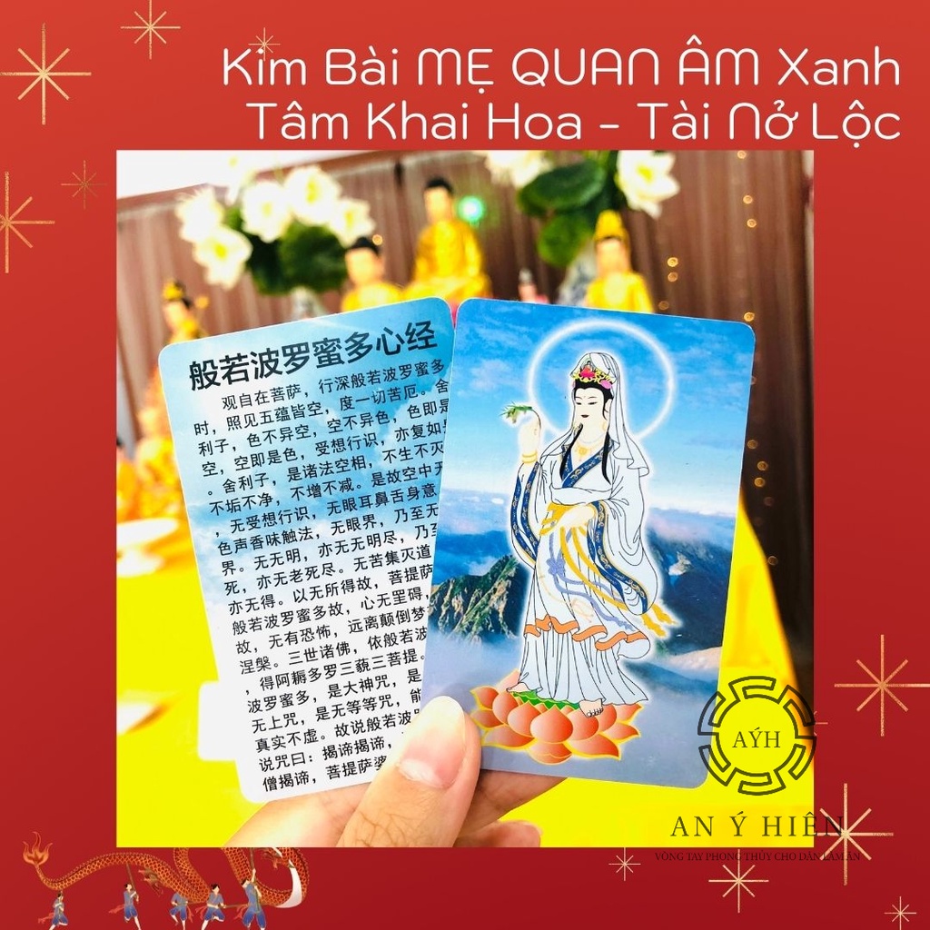( Sỉ rẻ nhất 8K) Kim bài Quan Âm xanh