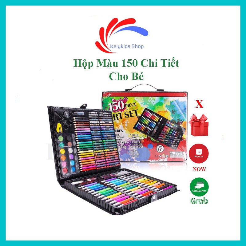 Bộ Bút Màu 150 Chi Tiết Cho Bé, Hộp Bút Màu Vẽ Đa Năng Cho Bé Tập tô Kelykids