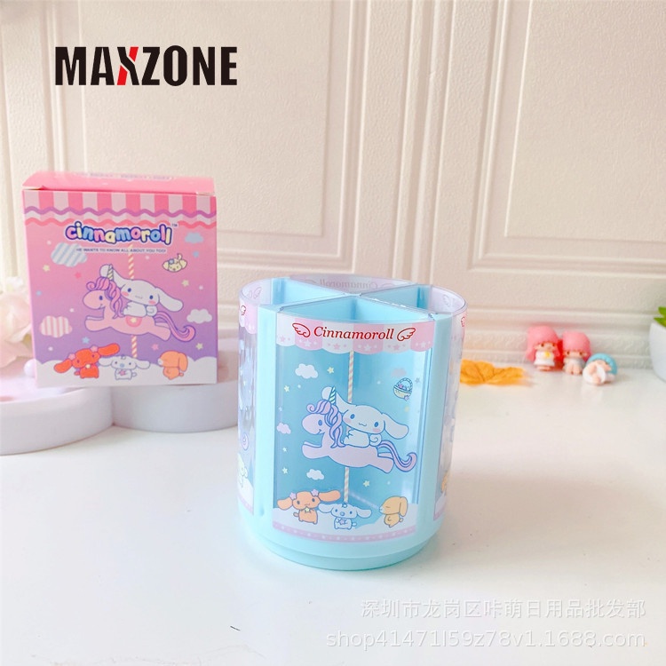 Maxzone Mới Sanrioed Dream Trojan Cinnamoroll My Melody Giá Đỡ Bút Trang Điểm Nhiều Ngăn Để Bàn Cho Nữ