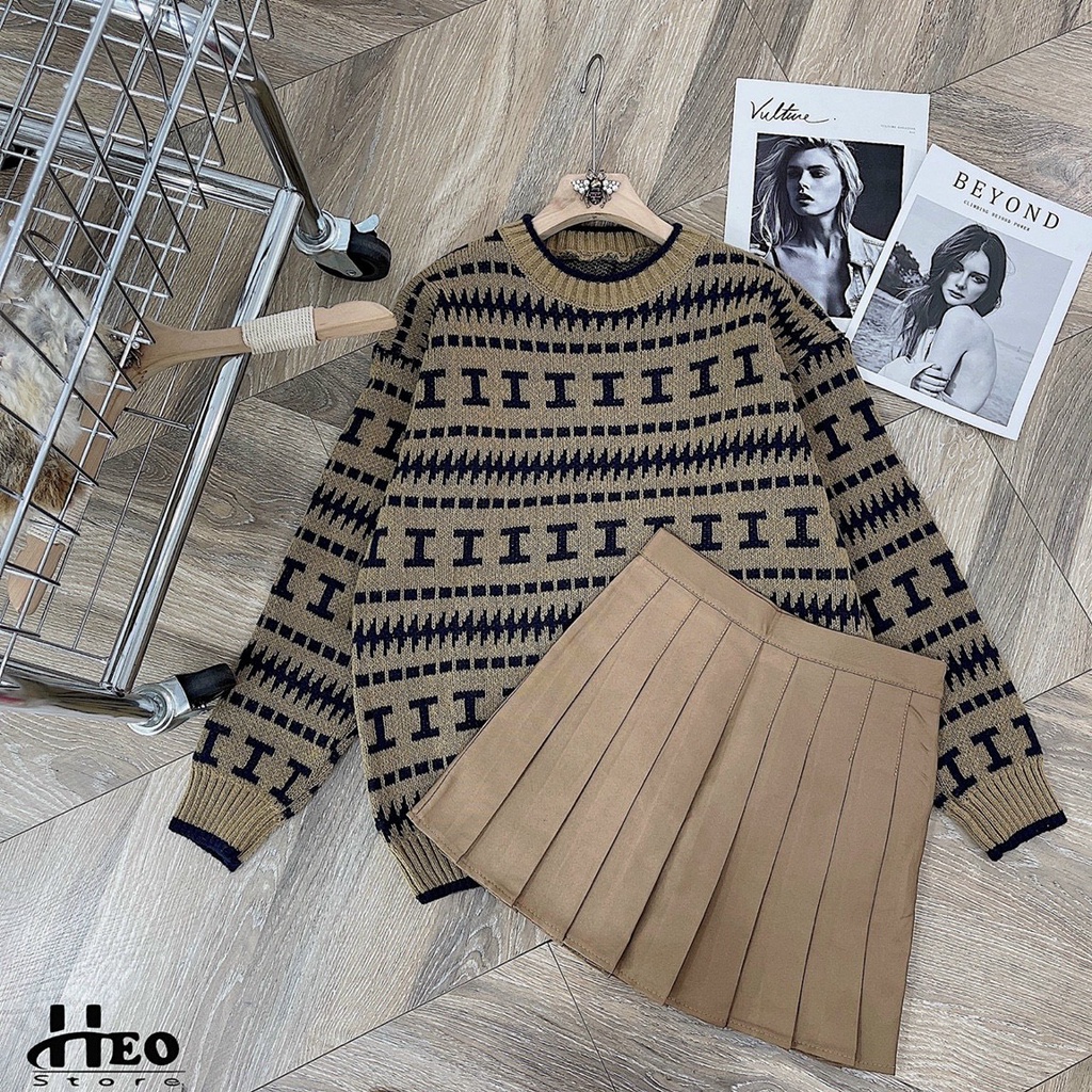 Áo len thổ cẩm nữ, áo len from rộng tay dài chất len cực dày cổ tròn phom chuẩn dễ mặc dễ phối đồ siêu phẩm về làng | BigBuy360 - bigbuy360.vn