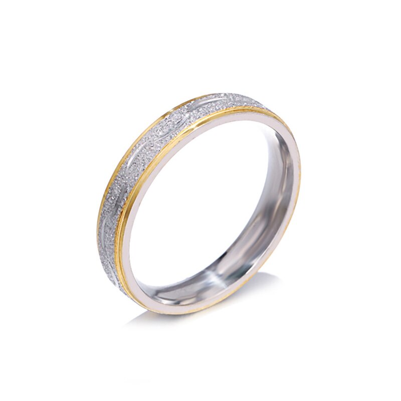 Nhẫn đính hôn bằng thép không gỉ đính đá zircon 4mm cho cặp đôi 5040