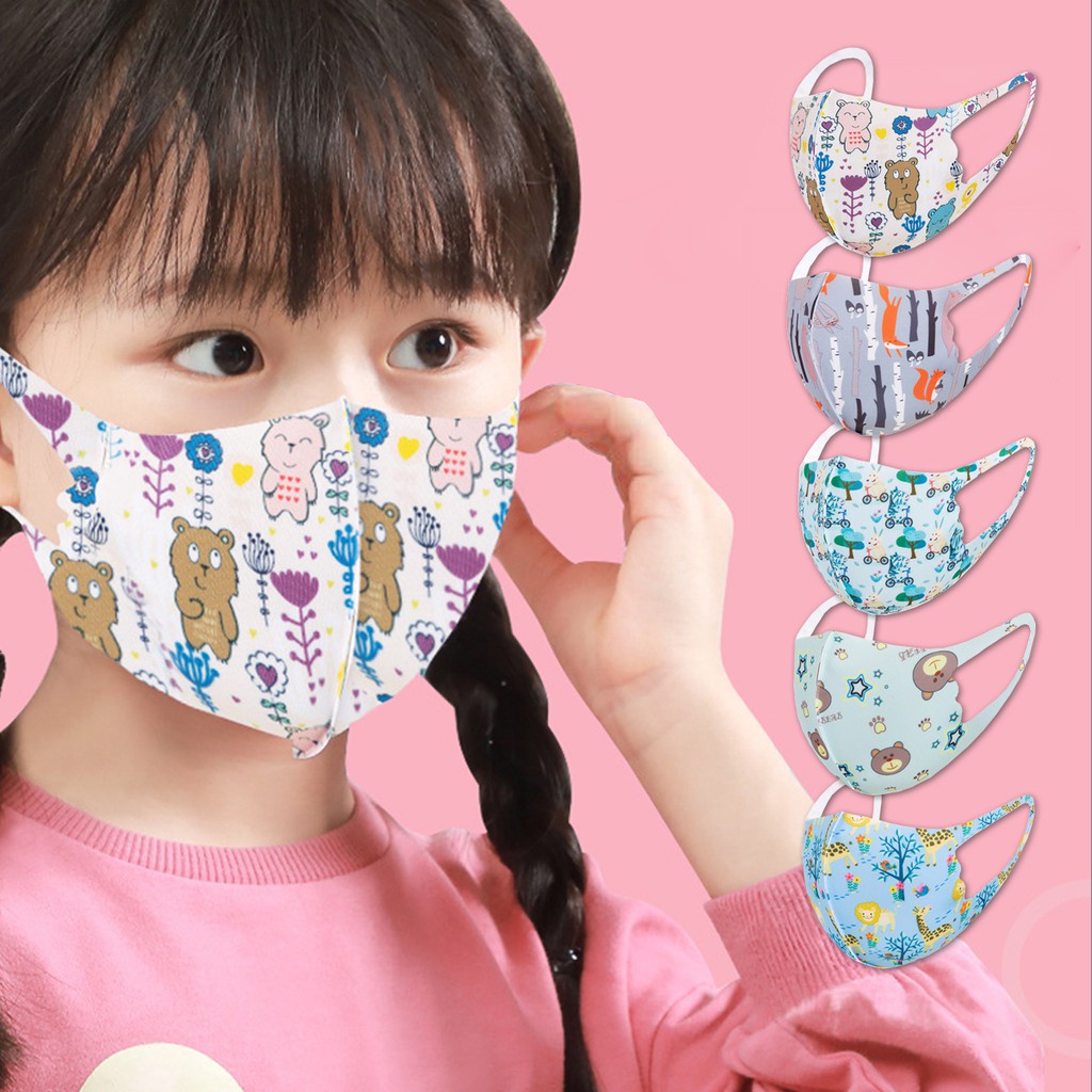 Hộp 50 Khẩu Trang Trẻ Em 3D Monji Công Nghệ Nhật Bản Cho Bé 2 Tới 7 Tuổi