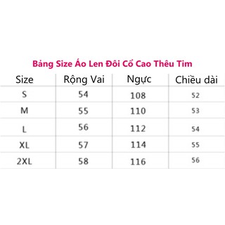 Áo Len Đôi Cổ Cao Thêu Tim