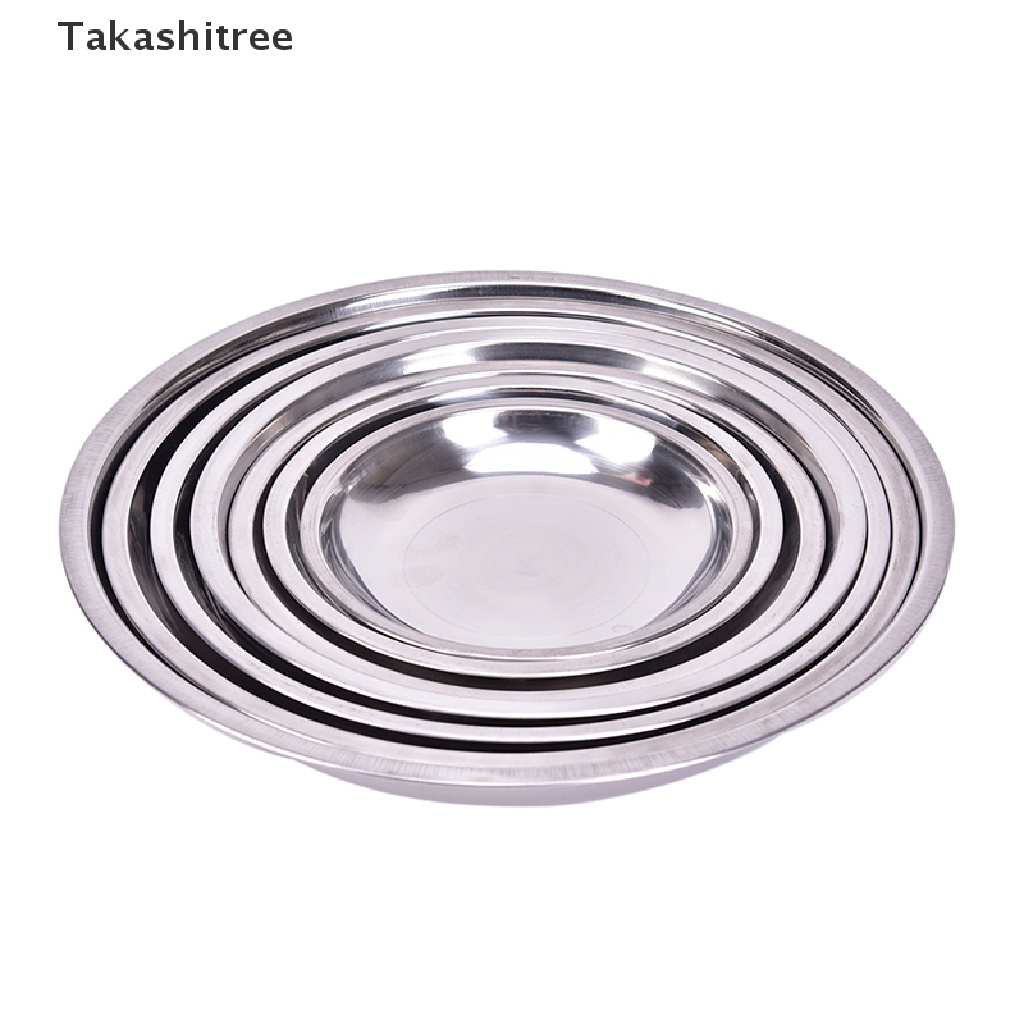 Đĩa tròn đựng thức ăn đường kính 14-26cm bằng inox chuyên dùng mang đi cắm trại
