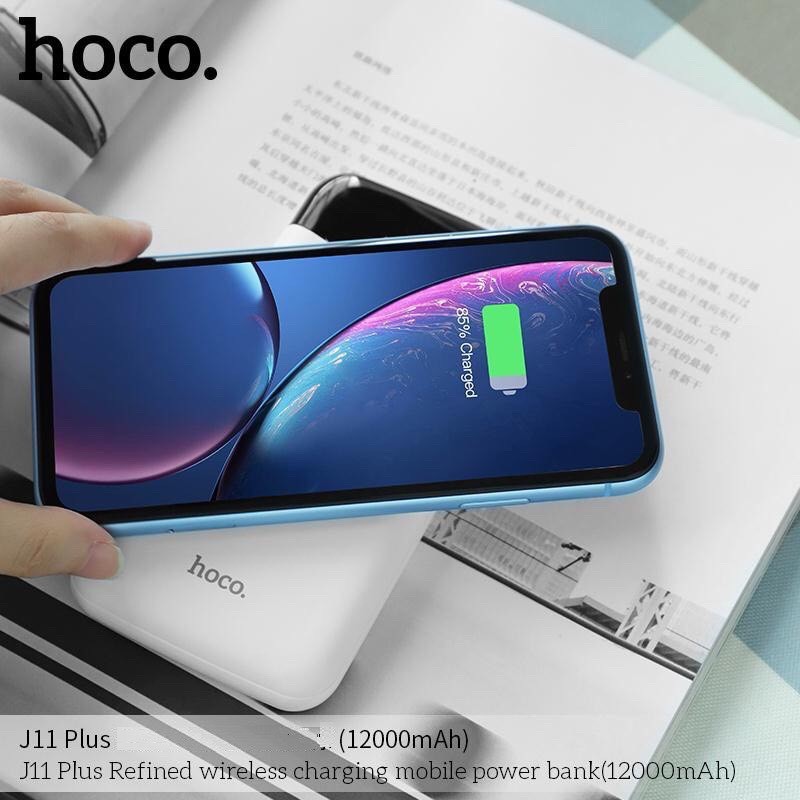 Pin sạc dự phòng không dây Hoco J11 Plus 12000mAh 2 cổng sạc Input / Output max 3A - Hàng chính hãng