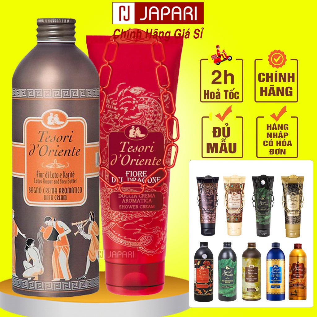 Sữa Tắm Tesori CHÍNH HÃNG ITALIA Gói /250ml/ 500ml - Sữa Tắm Nước Hoa Tesori D’Oriente Xích Thơm Lâu Hoa Sen Japari