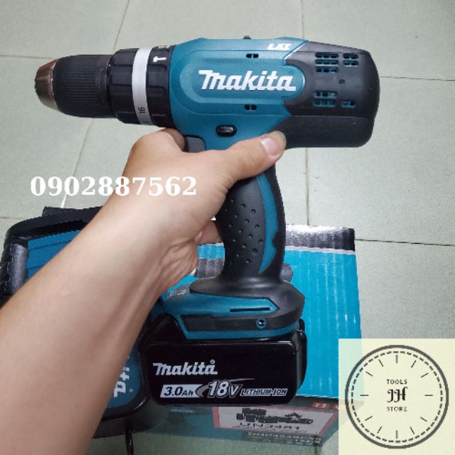 Máy khoan búa và vặn vít dùng pin Makita DHP453SFX8 ( 18V)