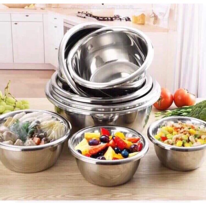 [HÀNG MỚI VỀ] Bộ 5 chậu inox cao cấp các cỡ từ to đến nhỏ xuất Nhật